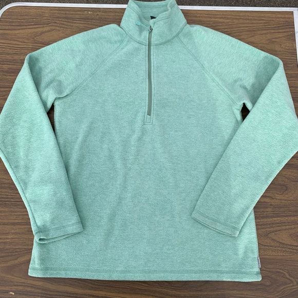 Eddie Bauer Tops - Eddie Bauer mint green fleece sweatshirt layer sz s womens